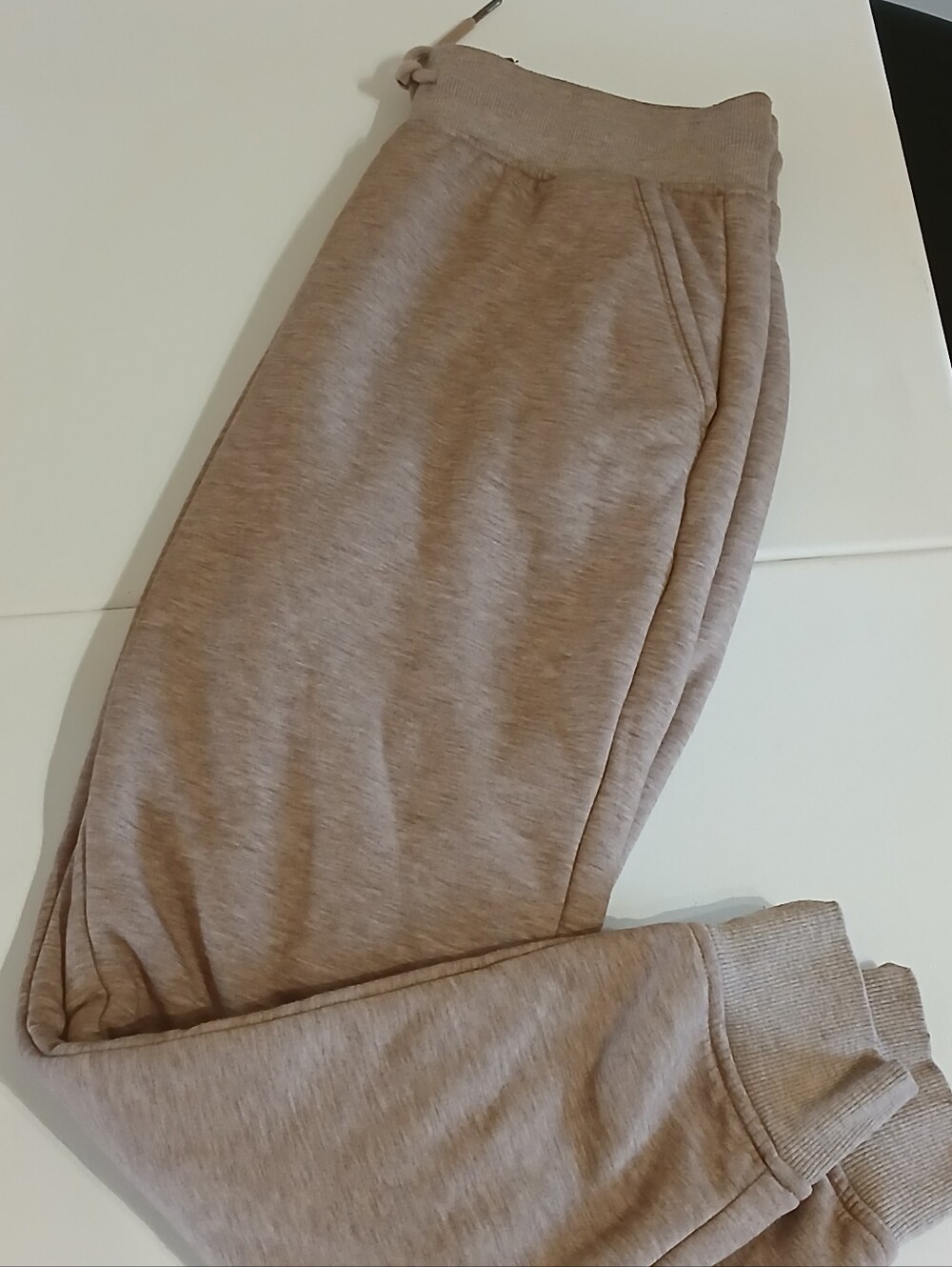 Members Mark Men's Sherpa Lined Taupe Jogger Sweatpants - Size Medium